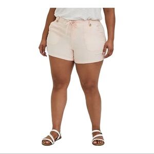 TORRID Blush Pink Linen Blend Drawstring Shorts Size 14